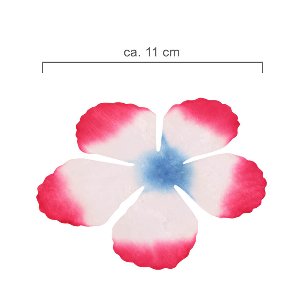 HKm-19 Hawaii Blumenkette MAXI  blau weiß rosa Länge: ca. 100 cm