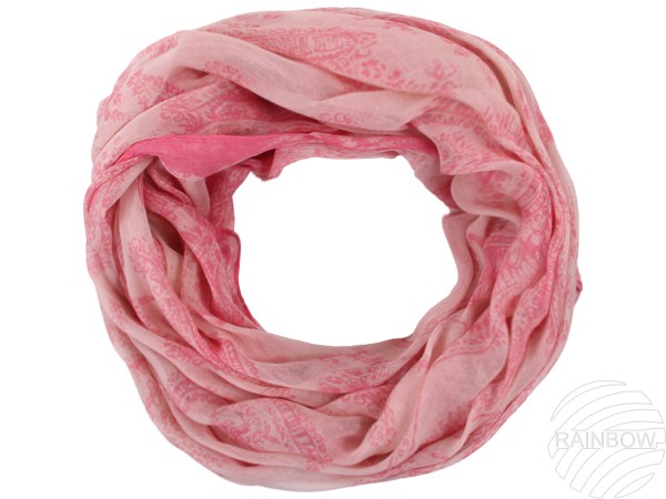 SCH-407a Damen Loop Schal Floral rosa