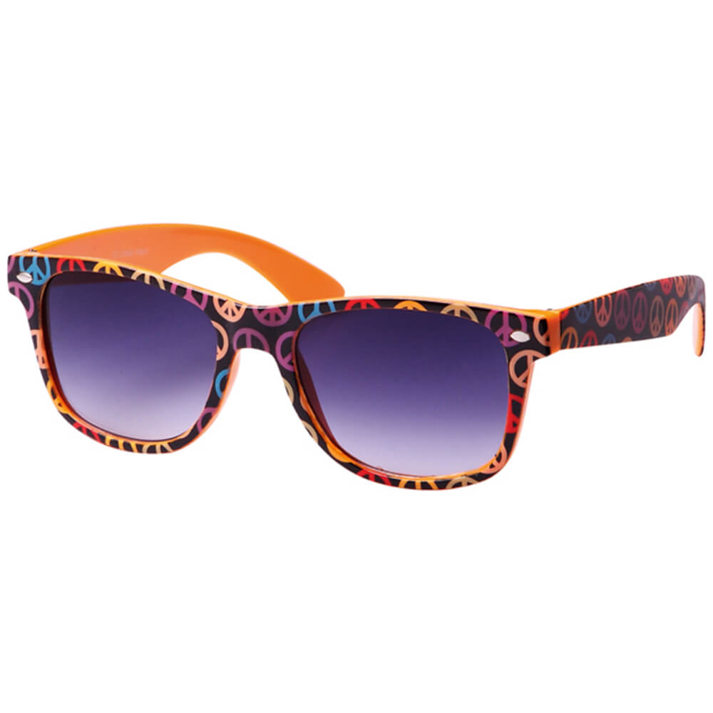 V-1102 VIPER Damen und Herren Sonnenbrille Form: Vintage Retro Farbe: farbig sortiert, Peace Symbole