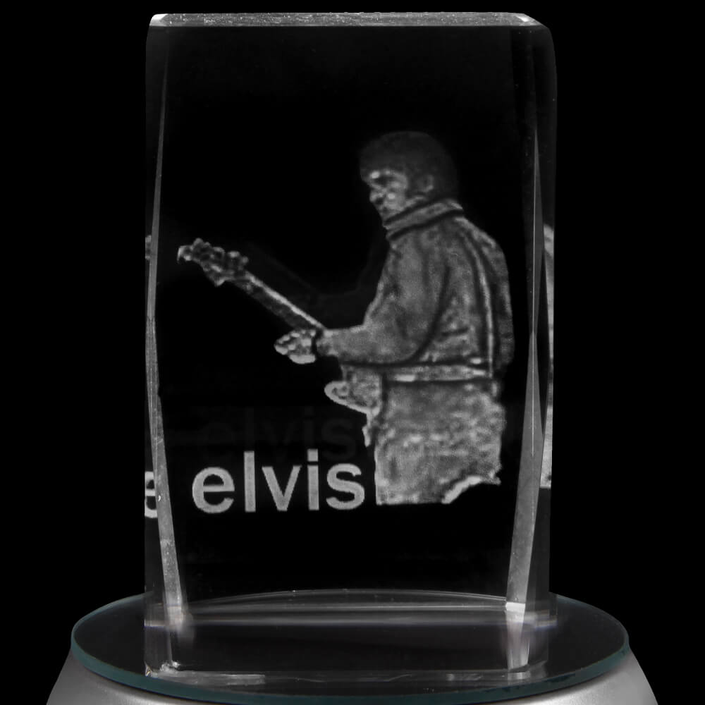 KQ-096 Kristall Quader Motiv: Elvis Farbe: klar