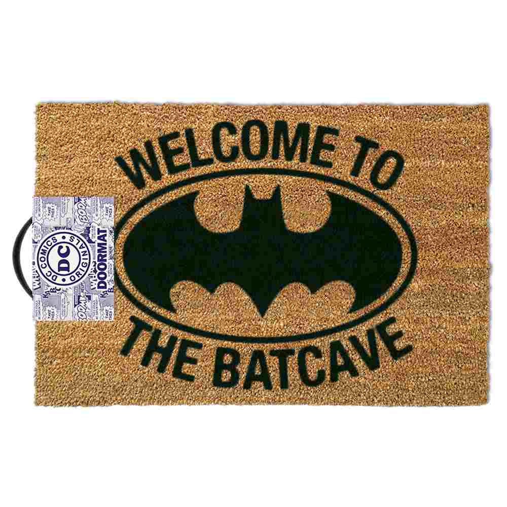 14-2102 Fußmatte, Batman - Welcome to the batcave, ca. 60 x 40 cm, mit Headercard zum Aufhängen, 190/PAL