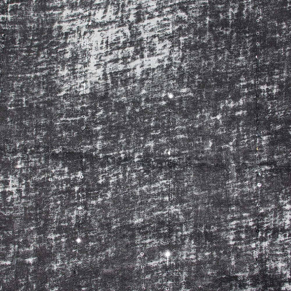 SCH-1618a Damen Loopschal mit Pailletten abstrakt ausgewaschen schwarz 