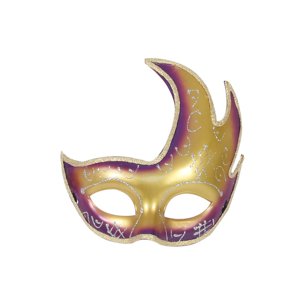 MAS-48d Karnevalsmaske lila gold venezianische Augenmaske