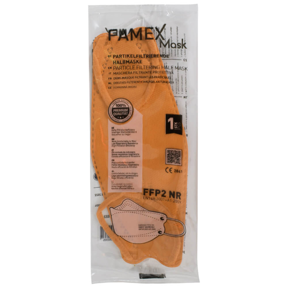 AM-1005 Famex Fisch FFP2 Atemschutzmaske Mundschutz Atemmaske Fischform Farbe: orange