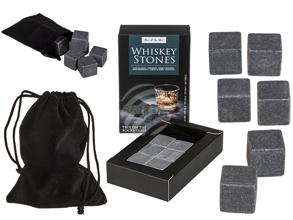 79-5136 Kühlsteine, Whisky Stones, ca. 2,5 cm, 6er Set mit Samtbeutel