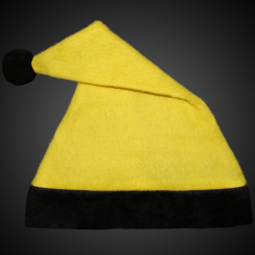 WM-42a Weihnachtsmützen Nikolausmützen gelb mit schwarzem Rand  