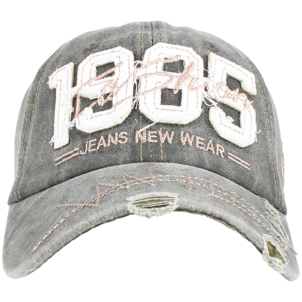 CAP-298 Vintage Retro Distressed Trucker Cap Jeans New Wear 1985 One Size Fits all