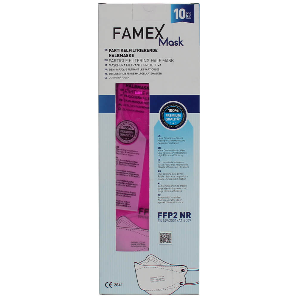 AM-1003 Famex Fisch FFP2 Atemschutzmaske Mundschutz Atemmaske Fischform Farbe: pink