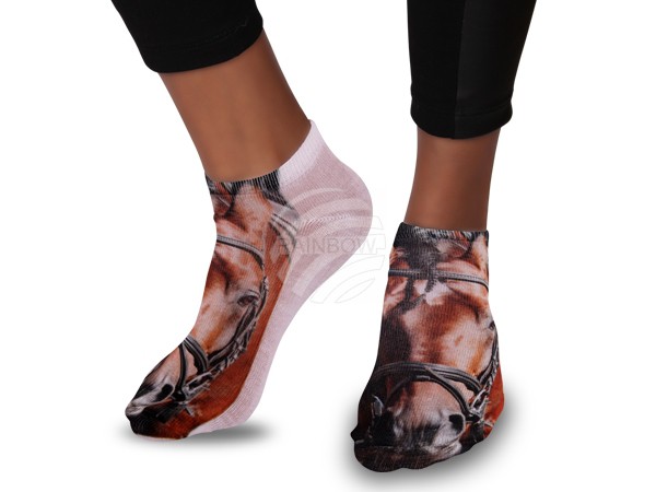 SO-104 Motiv Socken Design:Pferd Farbe: braun