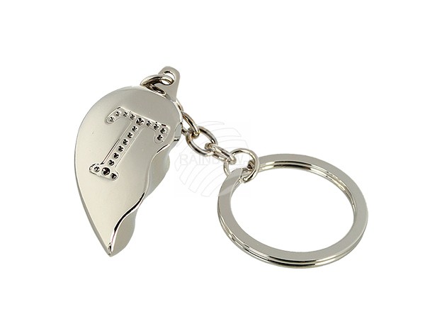 24-1078 Metall-Schlüsselanhänger, Broken Heart, Buchstabe T (beidseitig), 1344/PAL