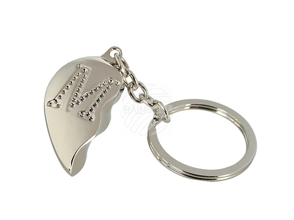 24-1072 Metall-Schlüsselanhänger, Broken Heart, Buchstabe M (beidseitig), 5760/PAL