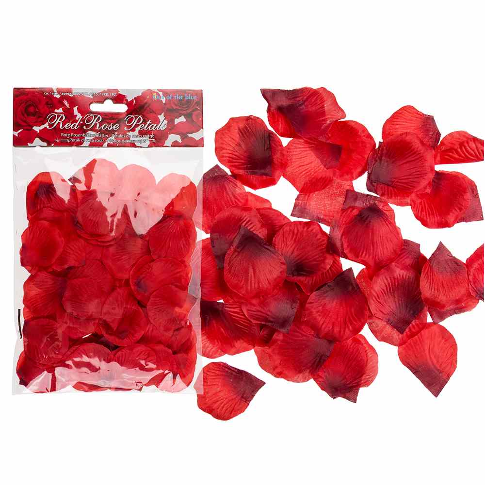 500114 Rote Rosenblütenblätter, ca. 150 Stück im Polybeutel mit Headercard, 4800/PAL