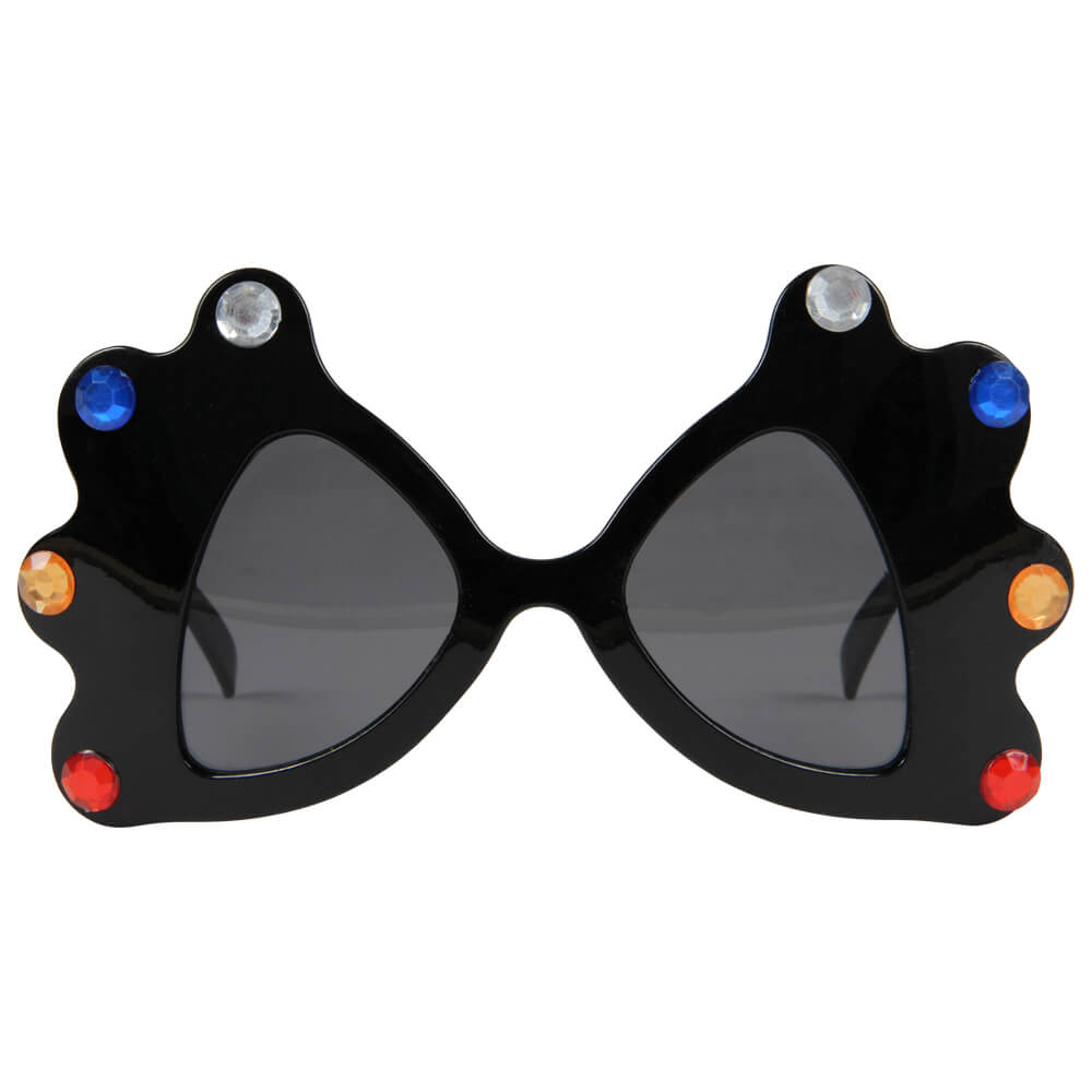 F-014 Fun Party Brille Form: Disco Farbe: schwarz mit Strass