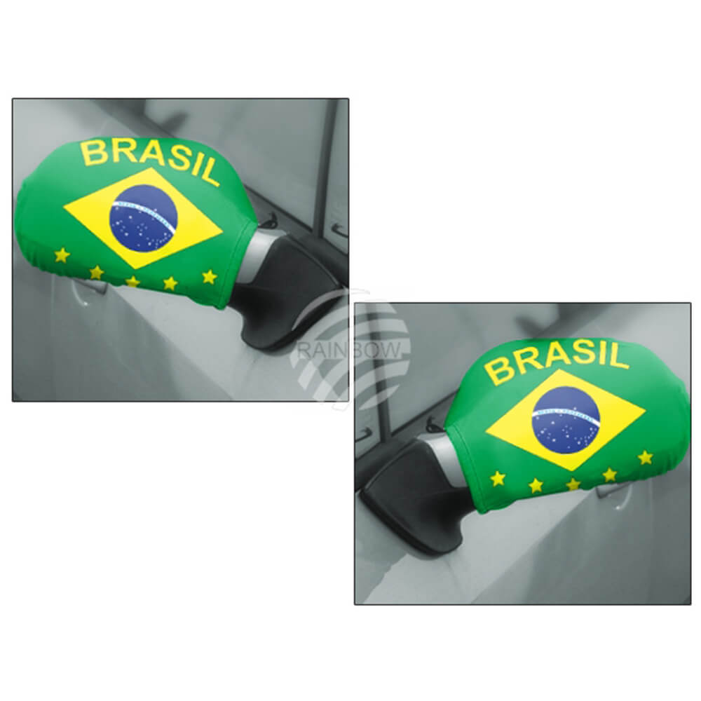 AS-02 Außenspiegelüberzug Brasilien pro Stück 1x links 1x rechts mit Gummizug 10 Stück