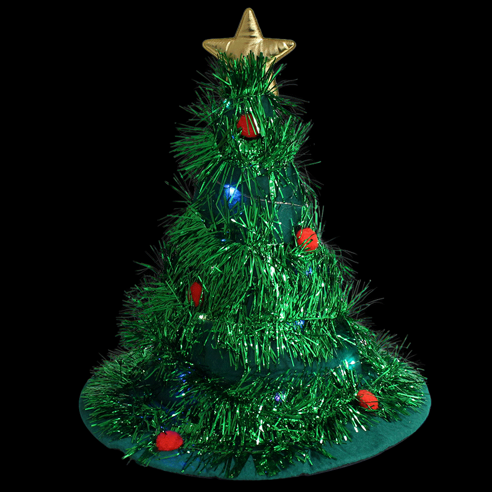 WM-134a LED Weihnachtsmütze Weihnachtsbaum mit Baumschmuck & Stern  
