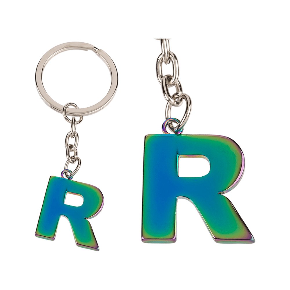 24-1134 Metall-Schlüsselanhänger, Rainbow Letter, Buchstabe R, 5760/PAL