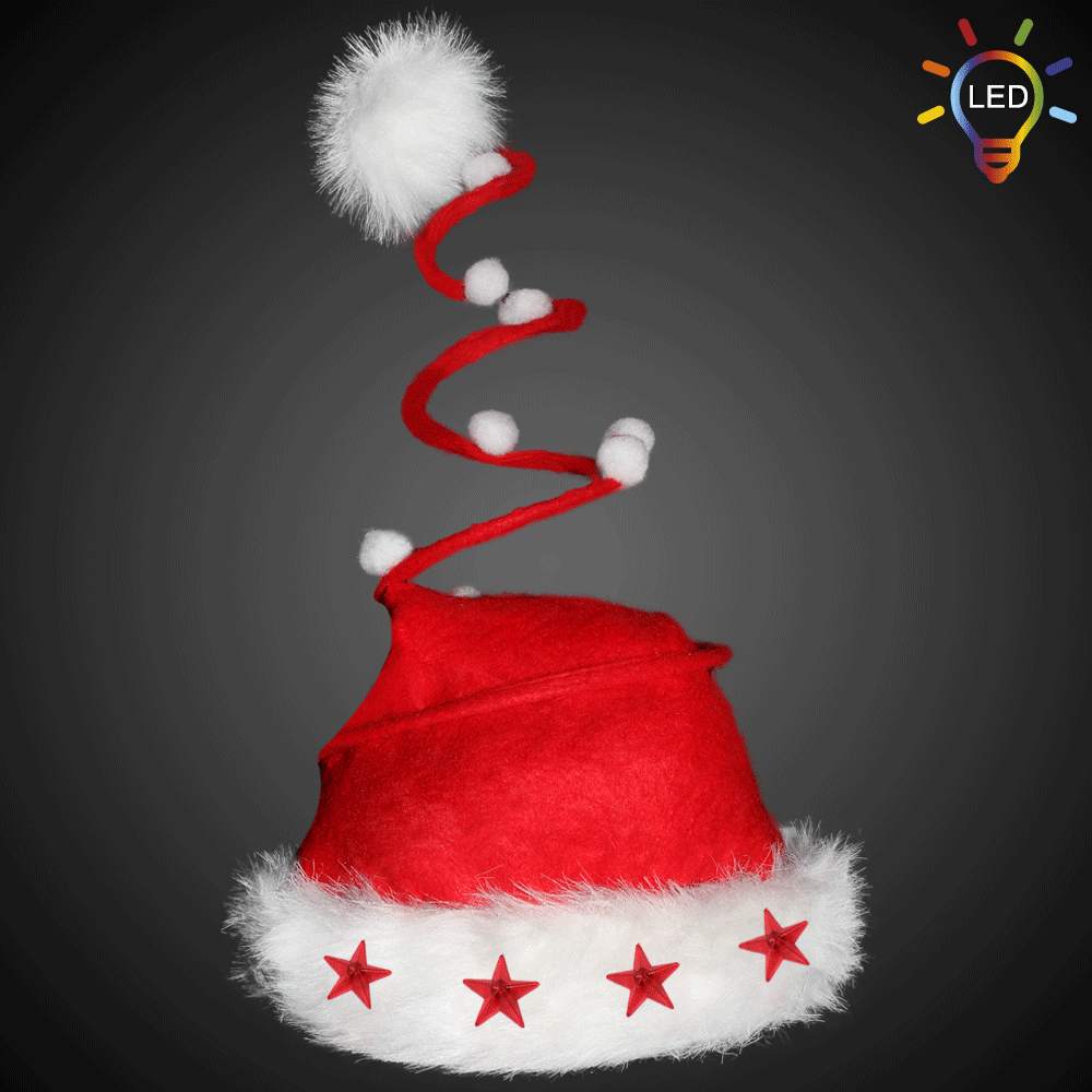 WM-16 Weihnachtsmütze rot Motiv:  Spirale und 5 rote Sterne  