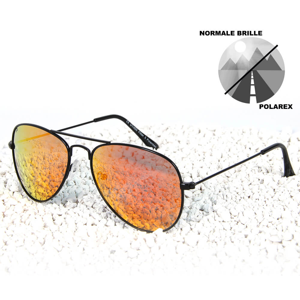 P-010 POLAREX Sonnenbrille polarisierte Pilotenbrille schwarz