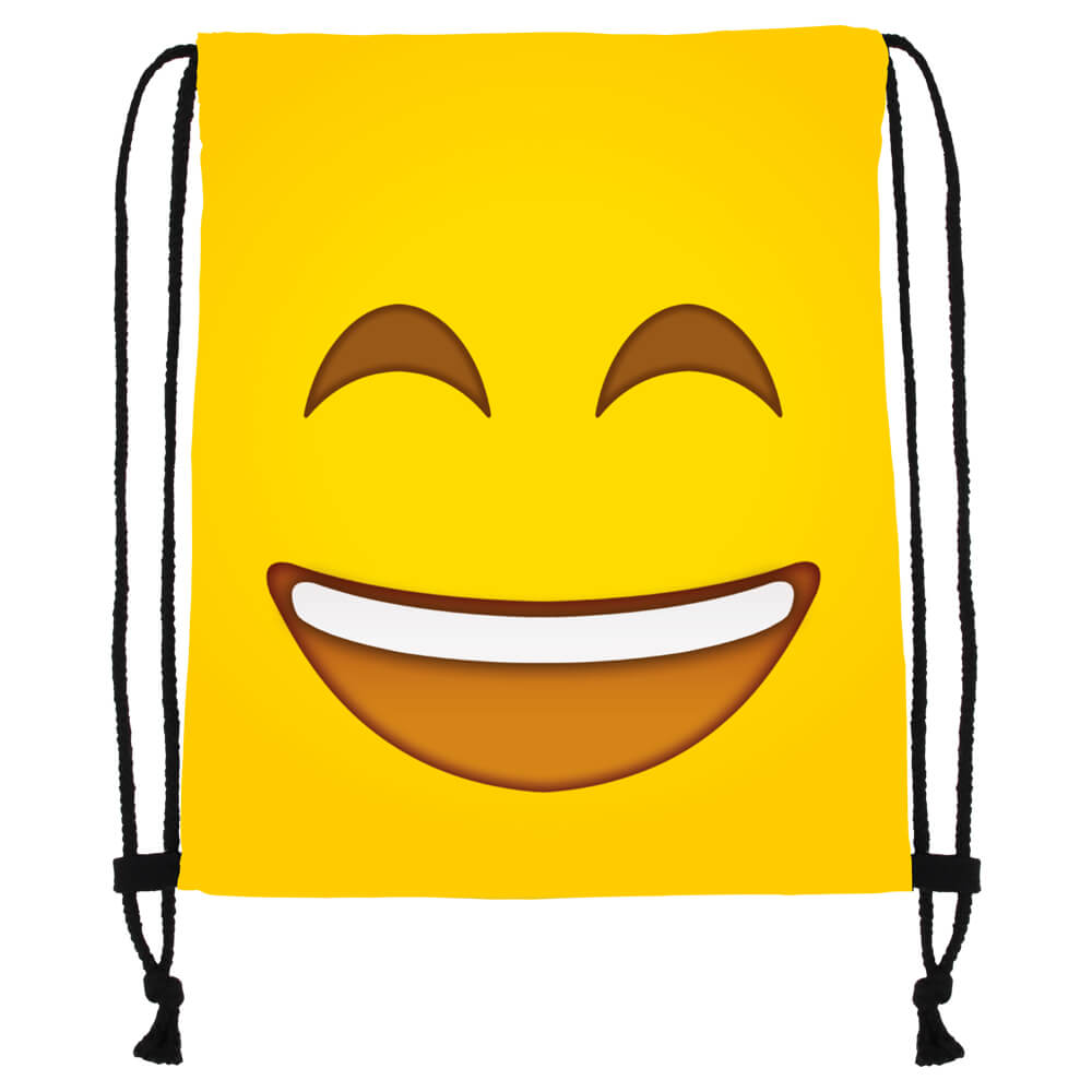 RU-x188 Gymbag, Gymsac Design: Emoticon, Emotikon lachend Farbe: gelb