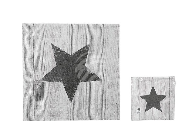 145169 Papier-Servietten, Stern, ca. 33 x 33 cm, 3-lagig, 20 Stück im Polybeutel
