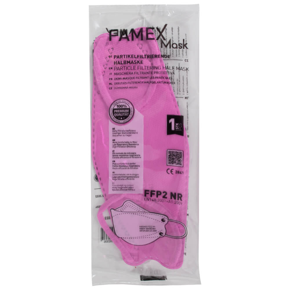 AM-1009 Famex Fisch FFP2 Atemschutzmaske Mundschutz Atemmaske Fischform Farbe: rosa