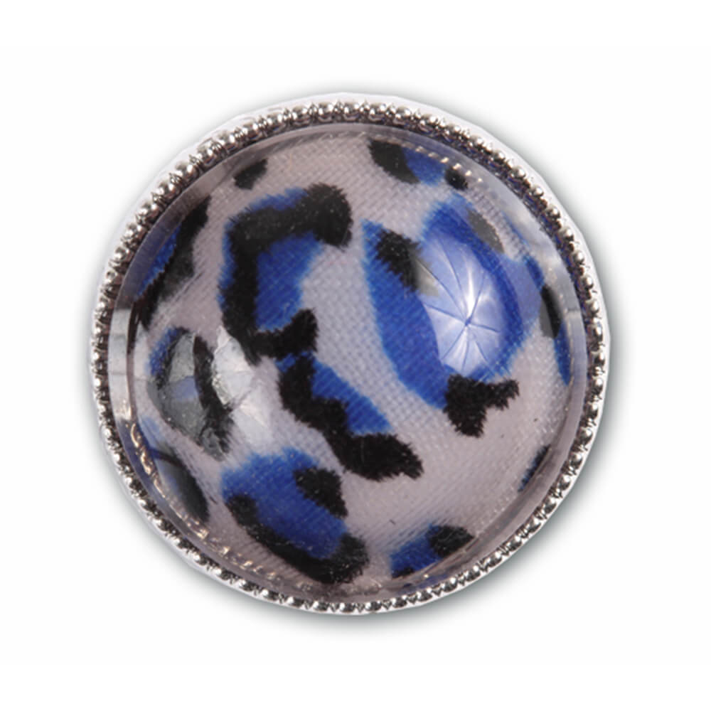 A-ch37 Chunk Button Design: Leopardenlook Farbe: blau schwarz weiss