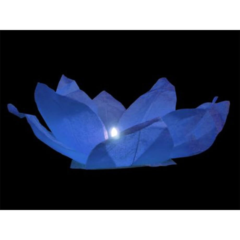 WL-01 Wasserlaterne blau Motiv:  Lotusblume