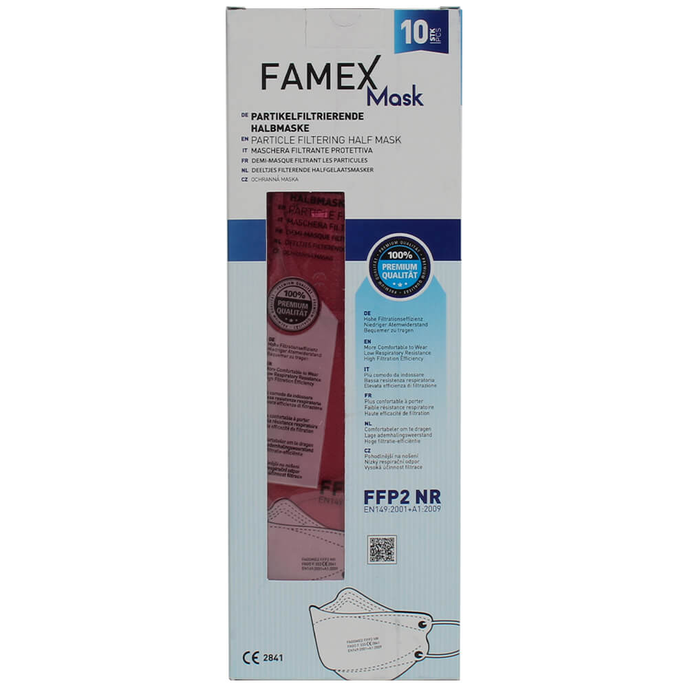 AM-1008 Famex Fisch FFP2 Atemschutzmaske Mundschutz Atemmaske Fischform Farbe: bordeaux