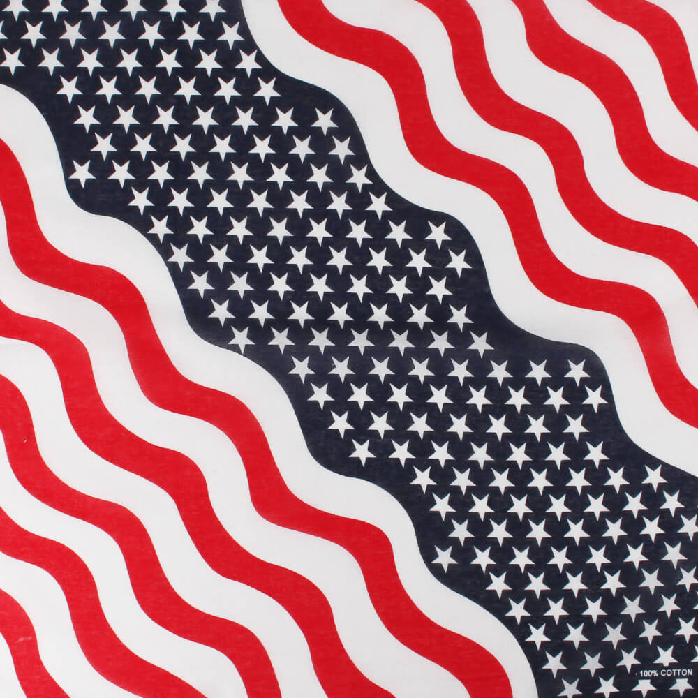 BA-006a Bandana Kopftuch Halstuch Amerika USA Flagge Farbe: rot, weiss, blau