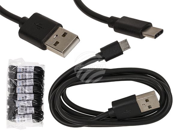 57-9245 Schwarzes USB-Kabel, Typ Micro, L: ca. 1 m,  8 Stück im Polybeutel, Nachfüllset für Artikel 57/9240
