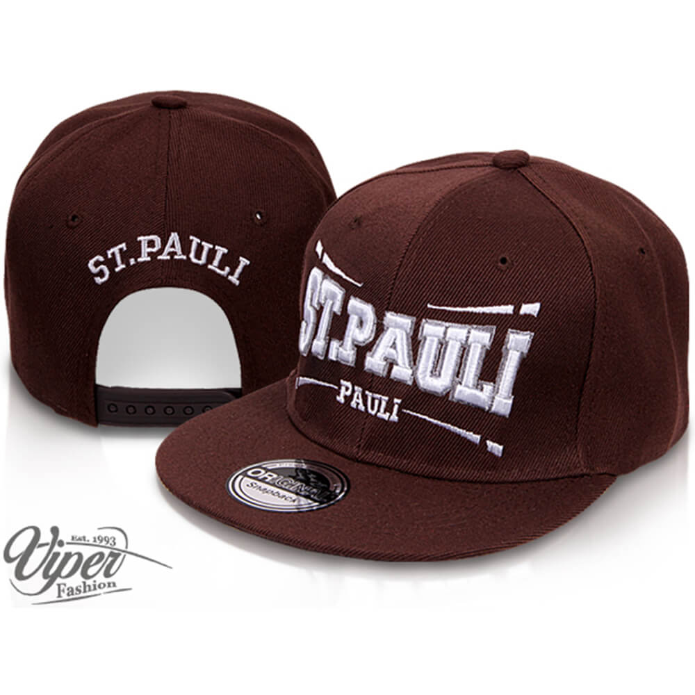 CAP-PAULI01 Snapback Flatbrim Cap "St. Pauli" Farbe: braun