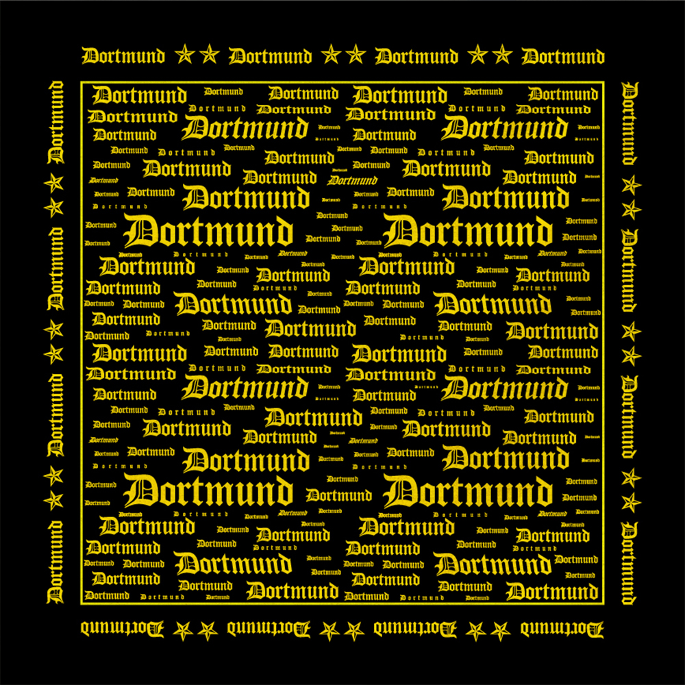 BA-304 Bandana Kopftuch Halstuch Design:Dortmund Schriftzug schwarz gelb