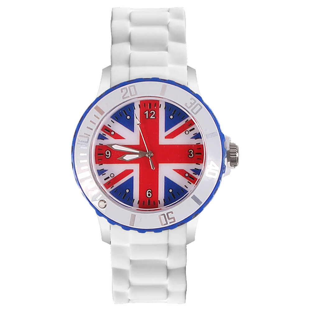 UR-GBR Uhren Armbanduhren Länderuhren Großbritannien weiß Ø ca. 4,4 cm