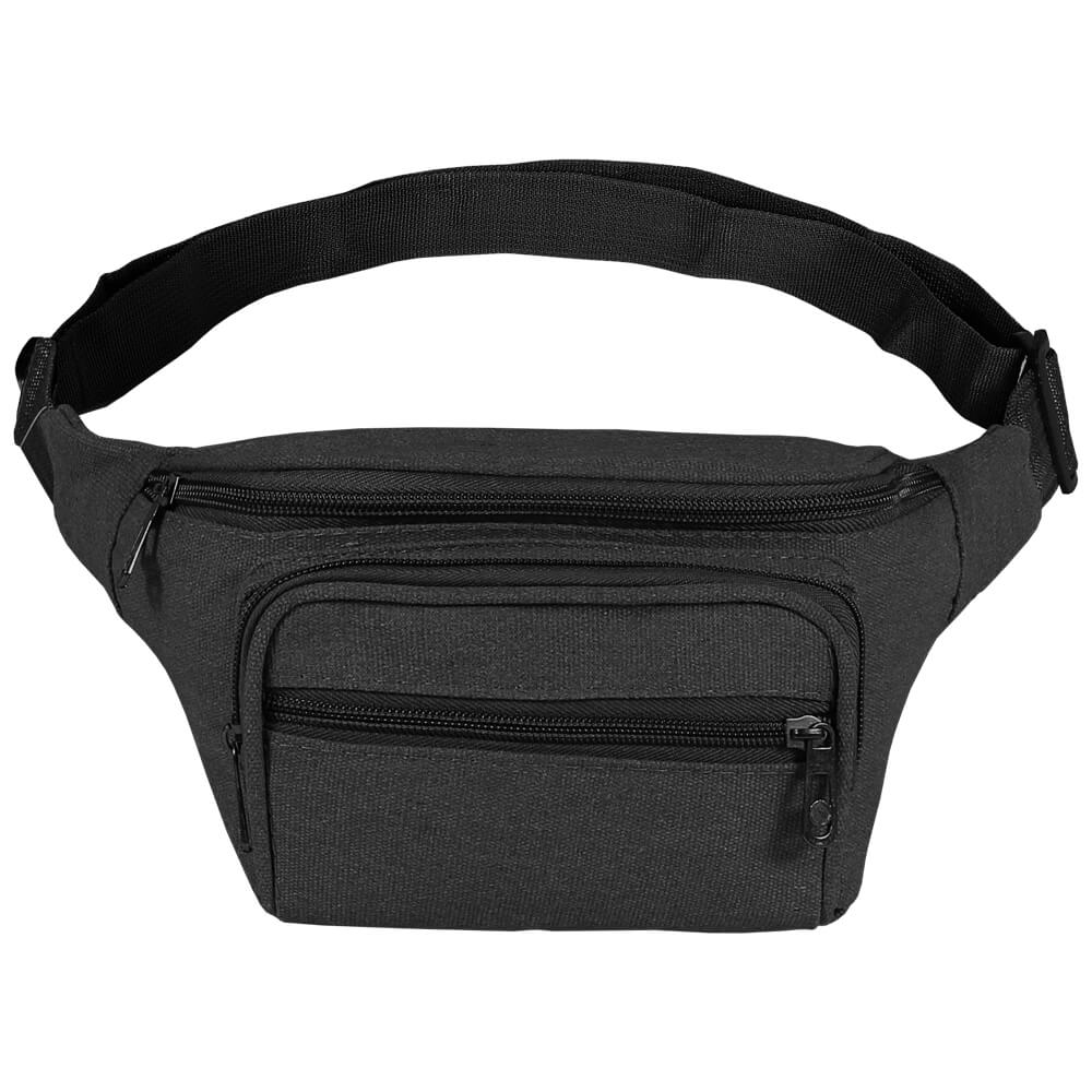 GT-281 Gürteltasche Hipbag Bauchtasche Bum Bag schwarz mit Reißverschluss vorne, verstärkte Innentaschen