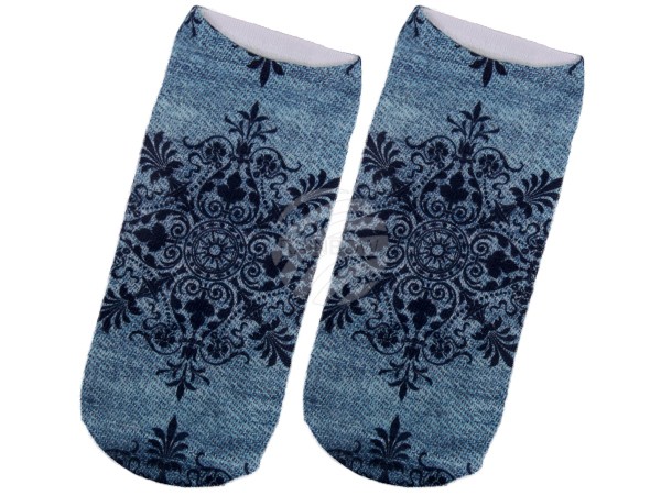 SO-46 Motiv Socken Design:Ornament Farbe: dunkelblau
