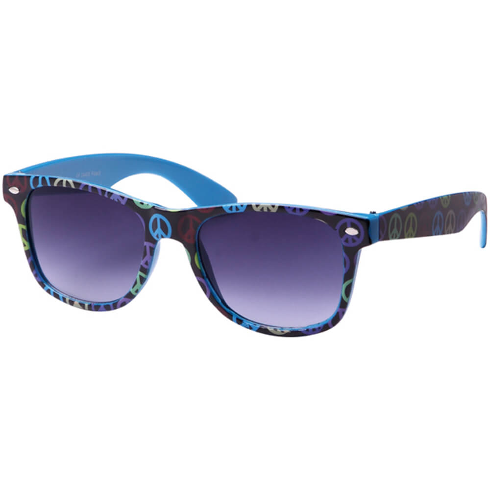 V-1102 VIPER Damen und Herren Sonnenbrille Form: Vintage Retro Farbe: farbig sortiert, Peace Symbole