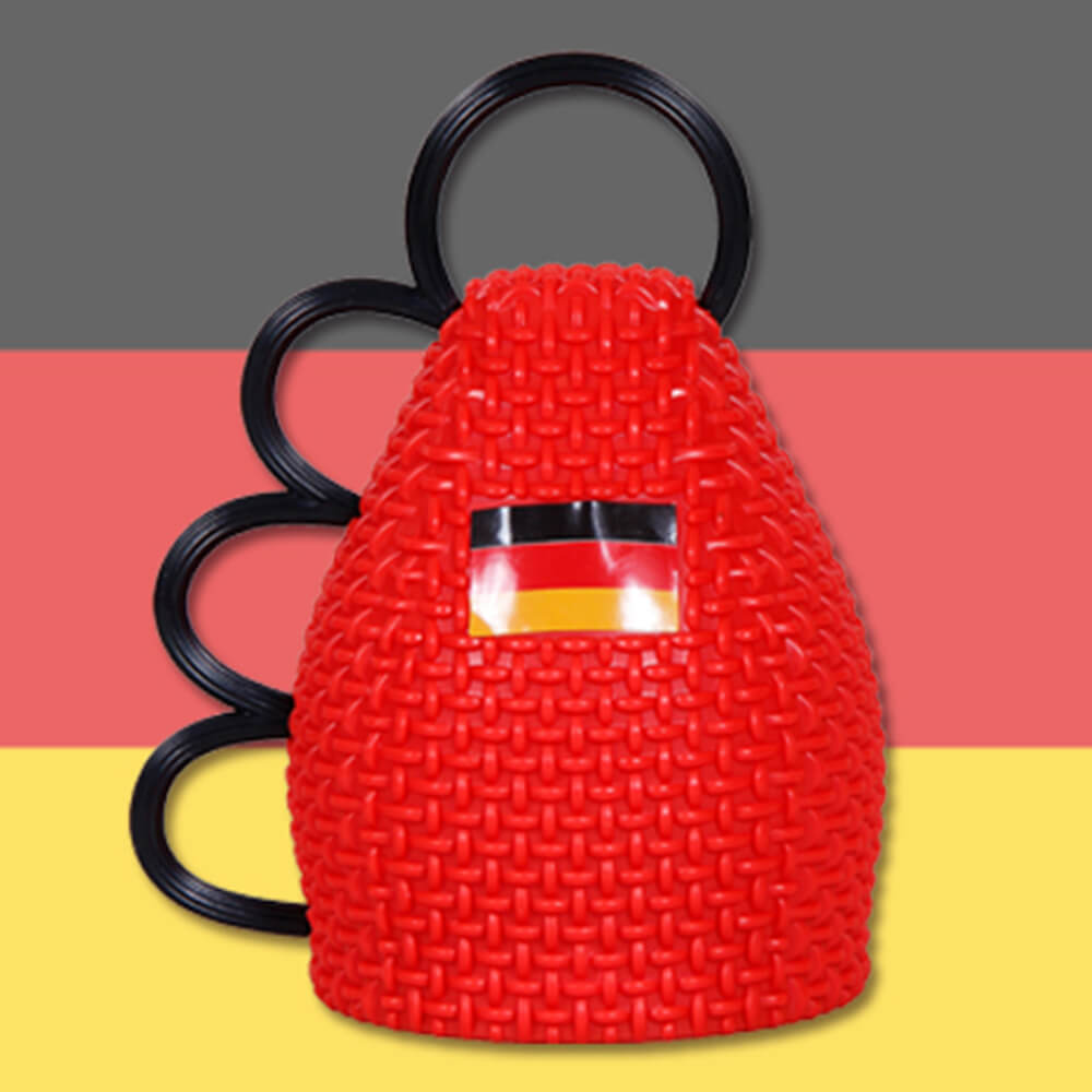 CAX-DE02 Caxirola (Jubel Rassel) Deutschland mit Flagge rot ca. 13 x 10 cm