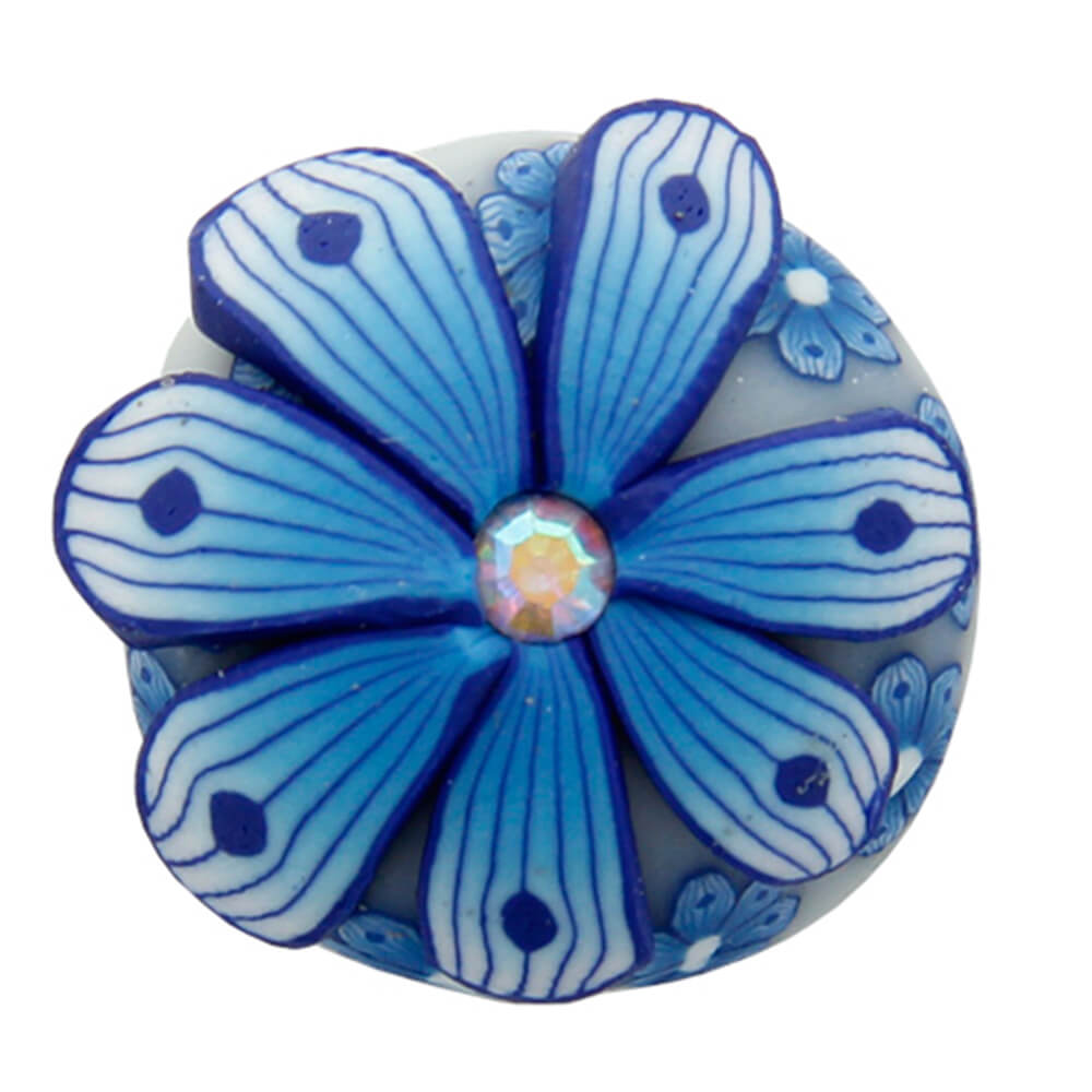 A-ch220 Chunk Button Design: Blume Farbe: blau