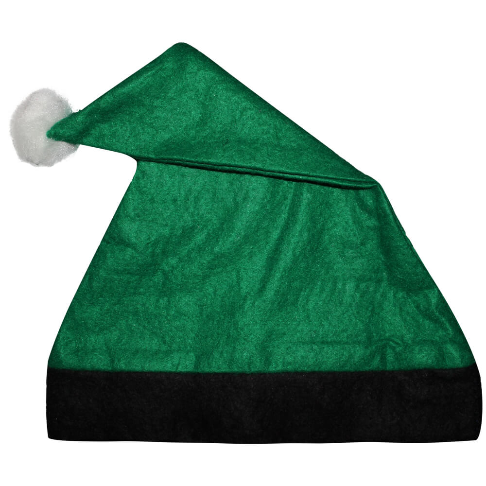 WM-42 Weihnachtsmützen Nikolausmützen grün mit schwarzem Rand