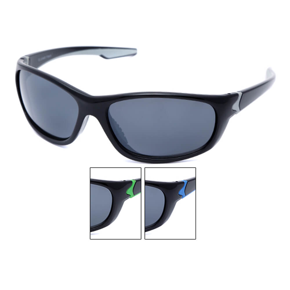LOOX-129 LOOX Sonnenbrille Sonnenbrillen Malibu Sportbrille mit farbigen Akzenten schwarz