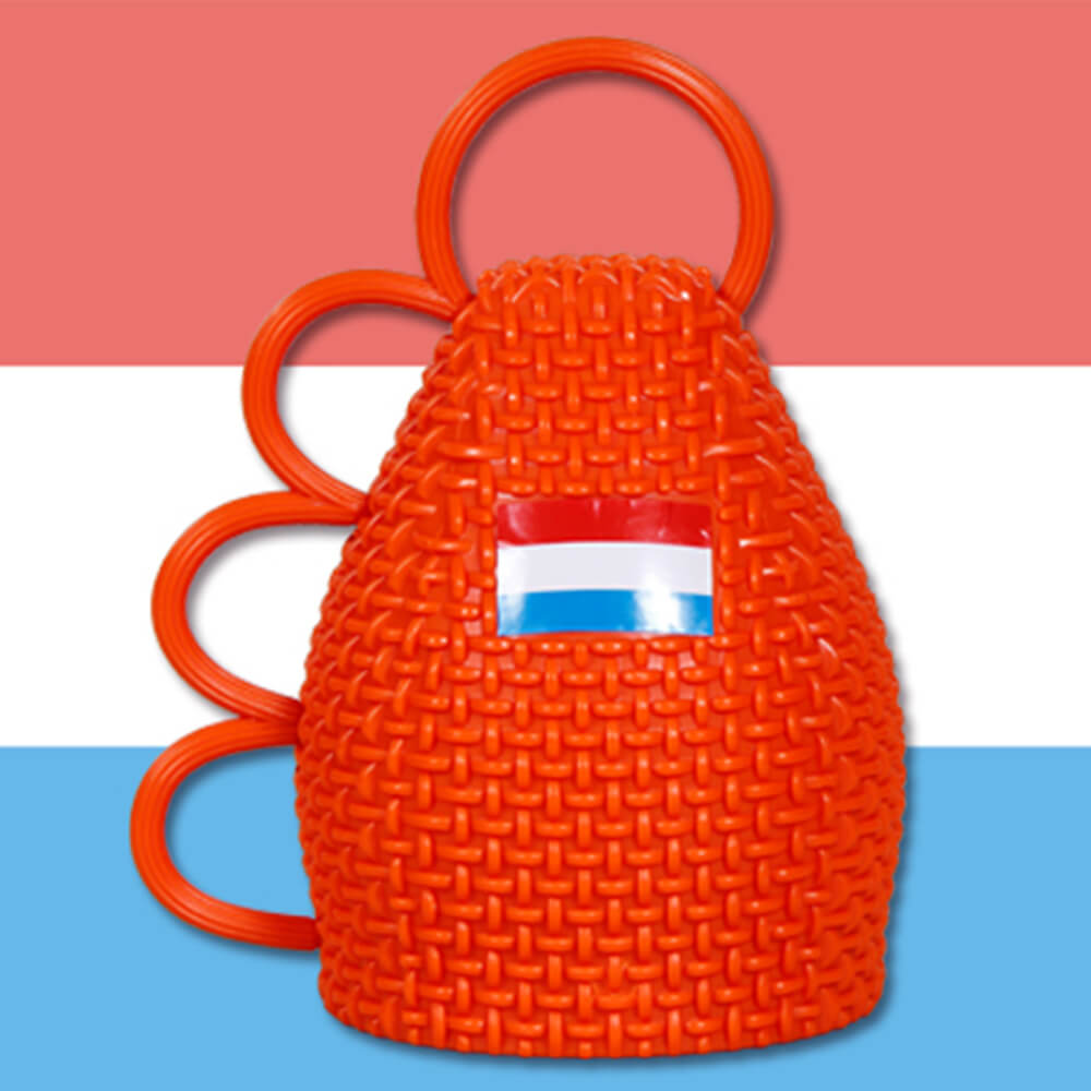 CAX-NL01 Caxirola (Jubel Rassel) Niederlande Holland mit Flagge rot ca. 13 x 10 cm