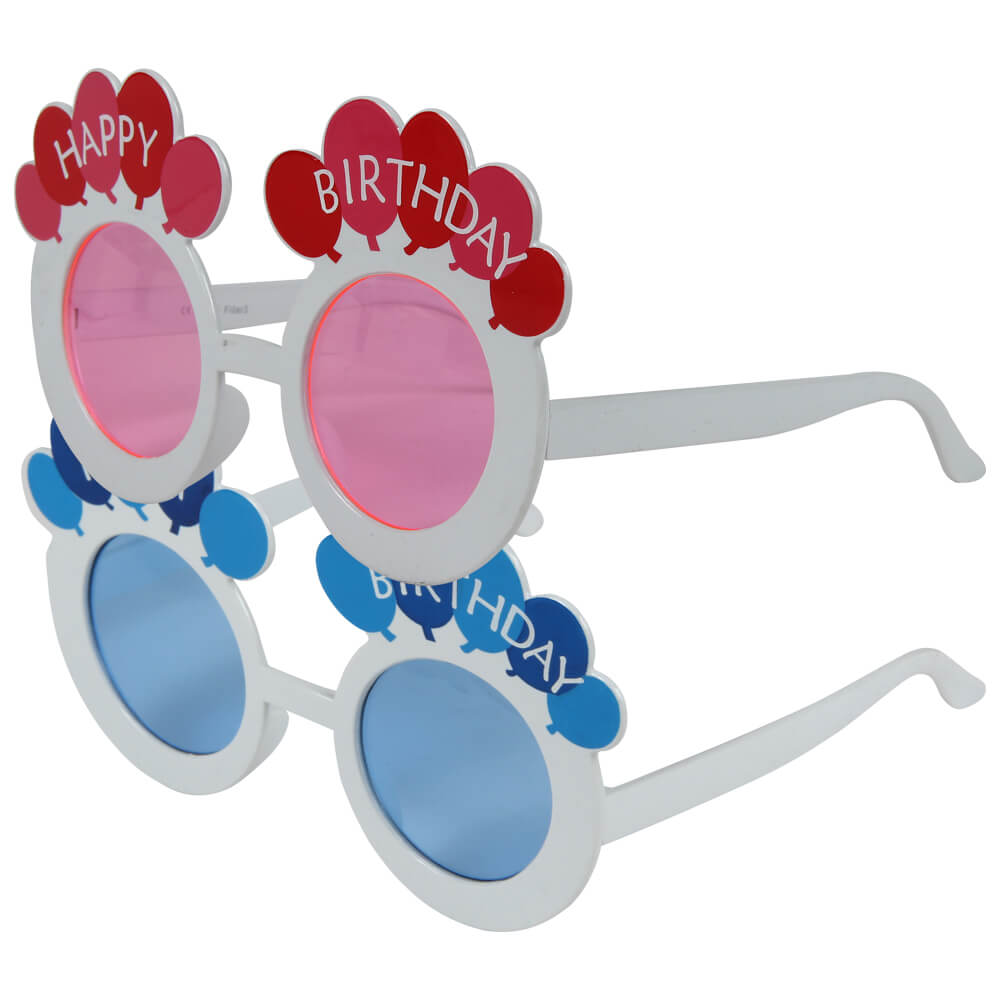 F-009 Fun Party Brille Form: Happy Birthday Farbe: rot oder blau