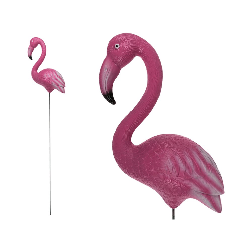 220128 Kunststoff-Gartenstecker, Flamingo, ca. 30 x 20 x 68 cm, 408/PAL