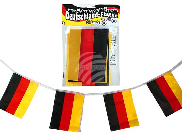 00-1018 Girlande, Deutschlandflagge, L: ca. 3 m, Flaggen ca. 21 x 14 cm, im Polybeutel mit Headercard, 5760/PAL