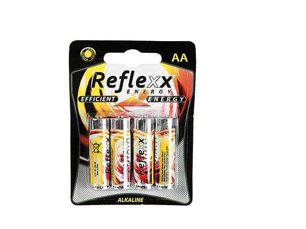 96-2007 Alkaline Mignon-Batterie, Reflexx, AA, 1,5V, 4 Stück auf Blisterkarte