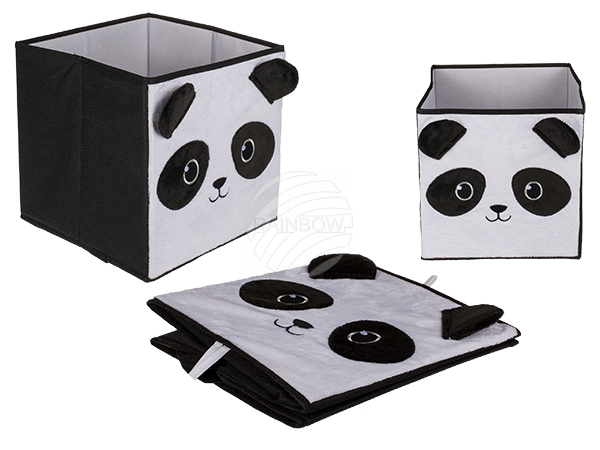 230002 Zusammenklappbare Aufbewahrungsbox, Panda, 100% Polyester, ca. 28 x 27 x 27 cm, im Polybeutel