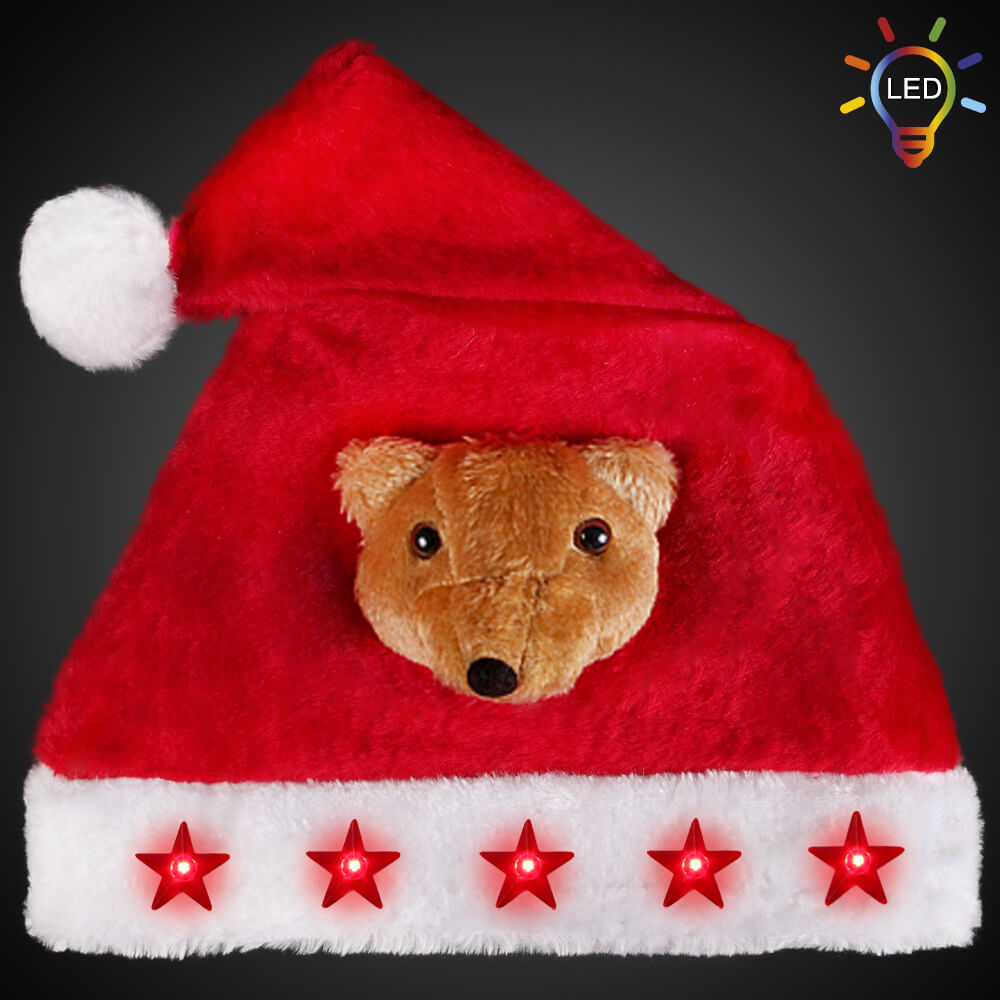 WM-45  Weihnachtsmützen mit Teddy & 5 Sternen  