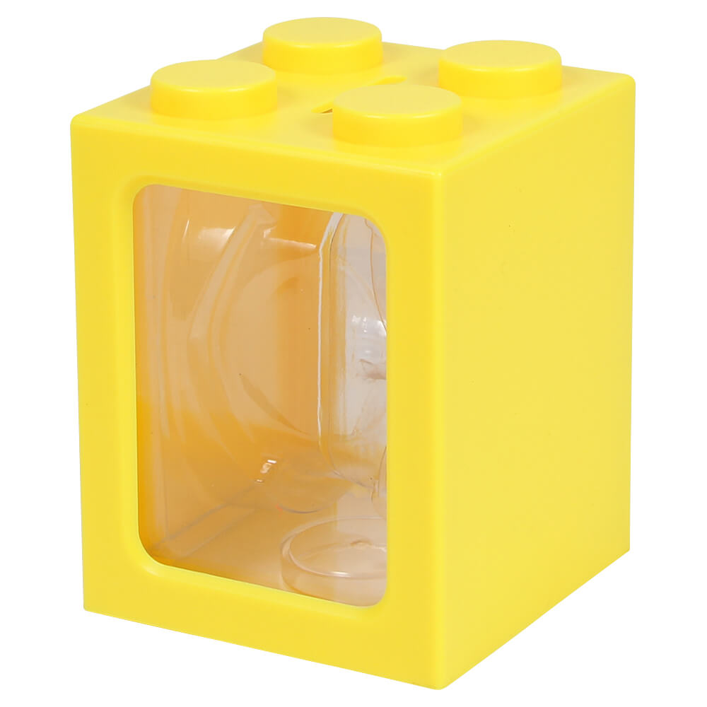 UR-box01 Geschenkbox für Armbanduhren  gelb Schaukasten ca. 10 cm x 8 cm, Präsentierfenster ca. 6 cm x 8 cm