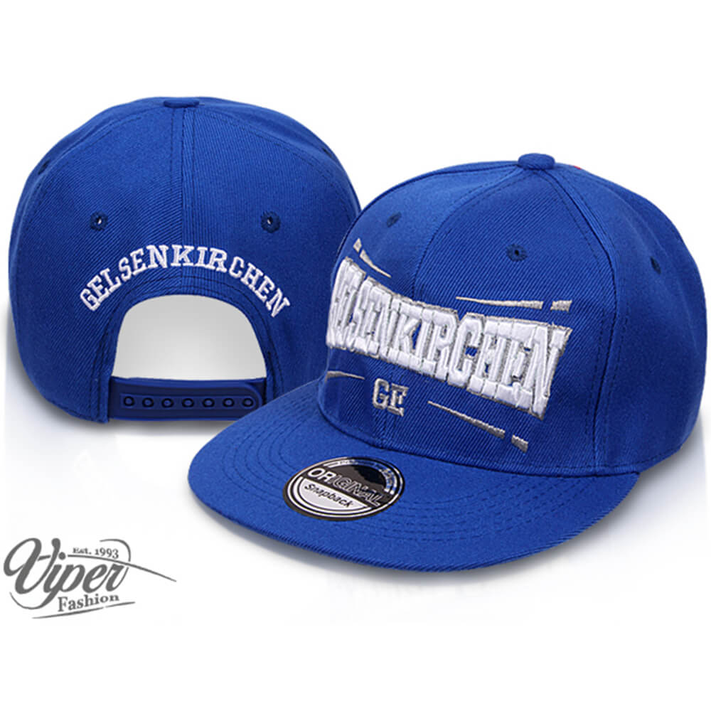 CAP-GE02 Snapback Flatbrim Cap "Gelsenkirchen" Farbe: blau