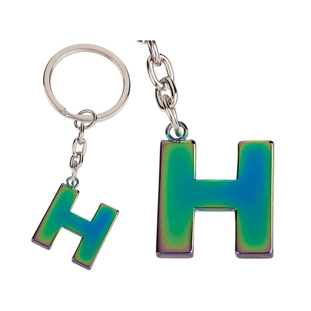 24-1124 Metall-Schlüsselanhänger, Rainbow Letter, Buchstabe H, 5760/PAL